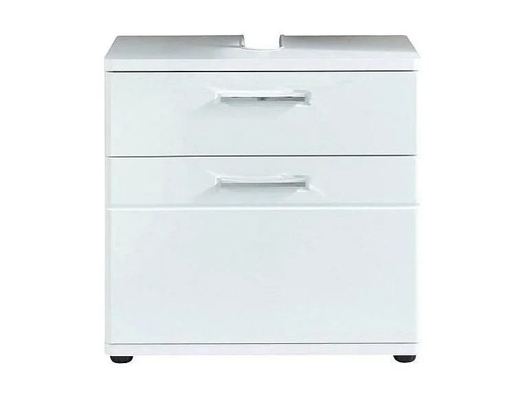 Meuble sous vasque 1 porte 1 tiroir mélaminé blanc Micko