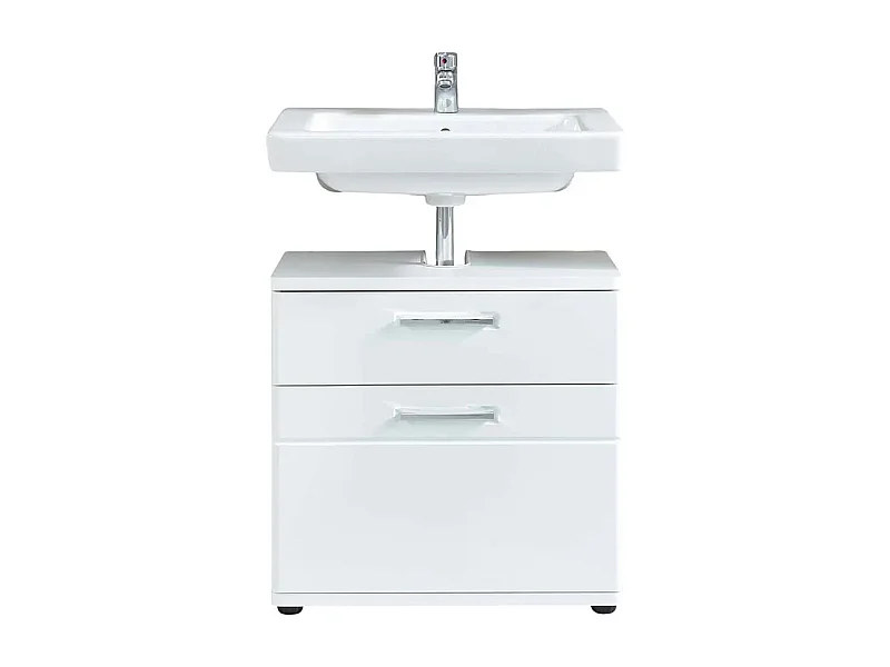 Mueble bajo de 1 puerta y 1 cajón de melamina blanca Micko