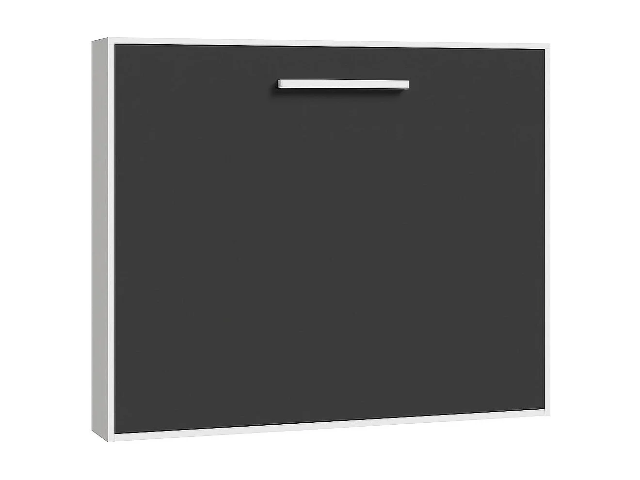 Lit escamotable horizontal OPTIMA-90x190-Cadre Blanc-Façade Anthracite