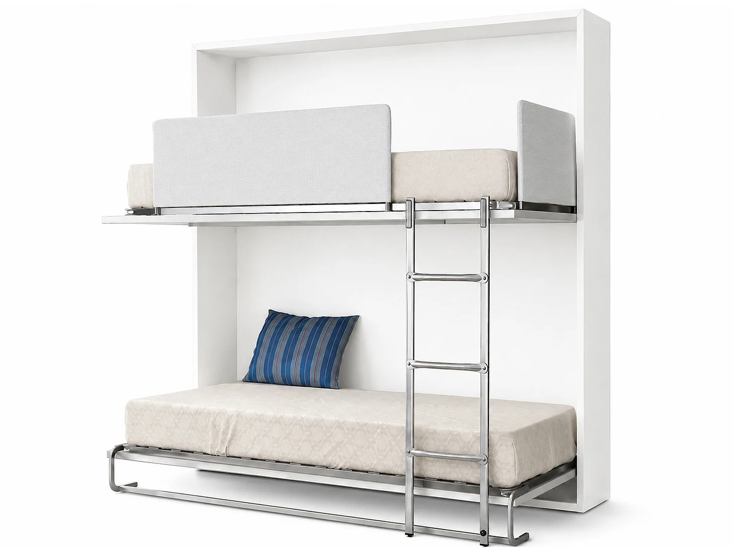 Lit escamotable superposé SOPHIA-2 matelas-90x190-Cadre Carbone-Façade Carbone