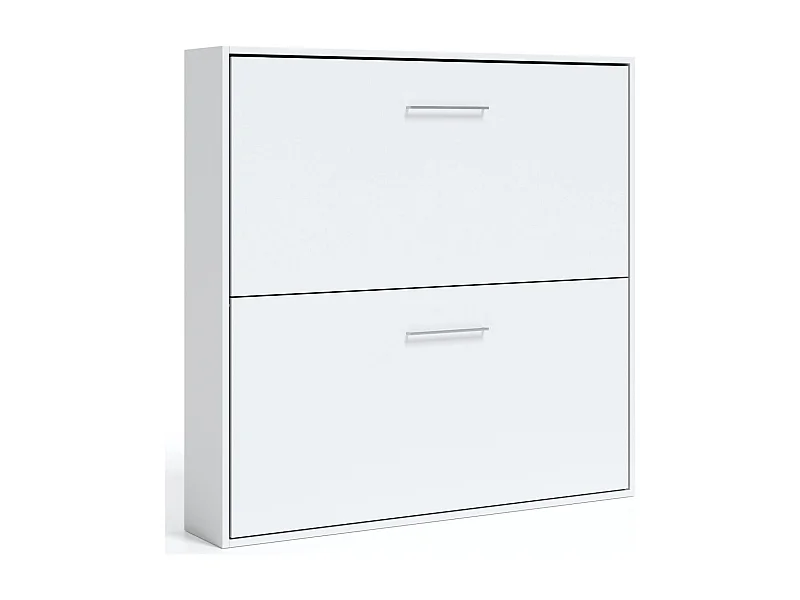 Lit escamotable superposé Sophia-80x200-Encadrement Blanc-Façade Blanche