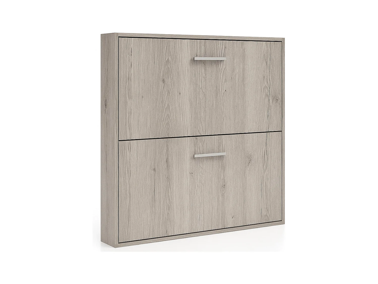 Lit escamotable superposé Sophia-90x180-Encadrement Chêne gris-Façade Chêne gris