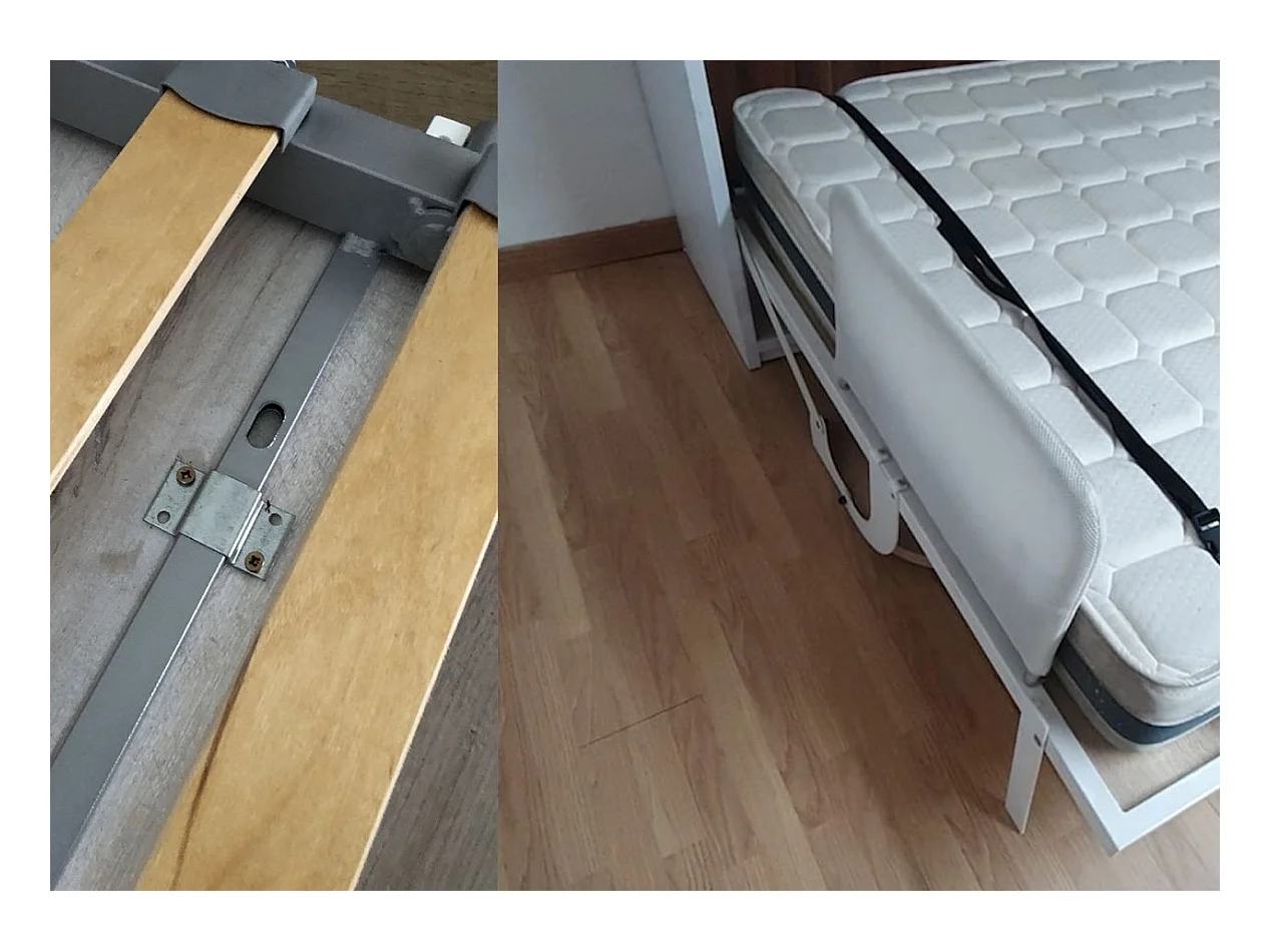 Lit escamotable horizontal OPTIMA-80x190-Cadre Noyer-Façade Noyer