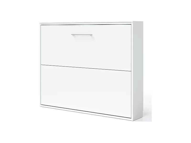 Lit escamotable horizontal 90x190 KLIKA-Encadrement Blanc-Façade Blanche