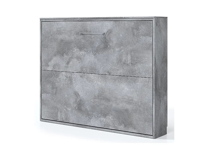 Klika horizontaal opklapbed 90x190-Matras van schuimrubber van 18 cm-Bekisting Cementgrijs-Facade Cementgrijs