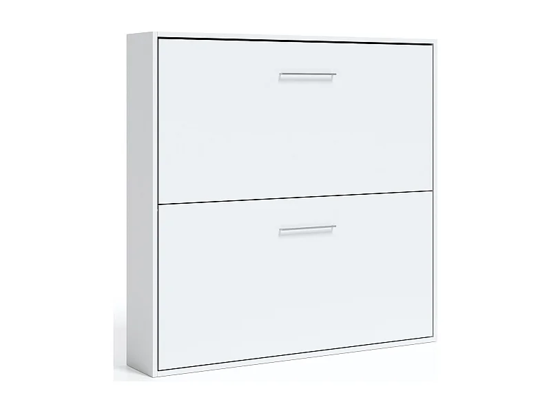 Lit escamotable superposé Sophia-80x180-Encadrement Blanc-Façade Blanche