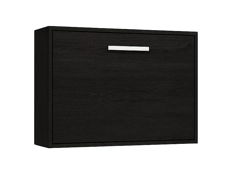 Lit escamotable horizontal OPTIMA-Avec matelas-140x180-Cadre Carbone-Façade Carbone