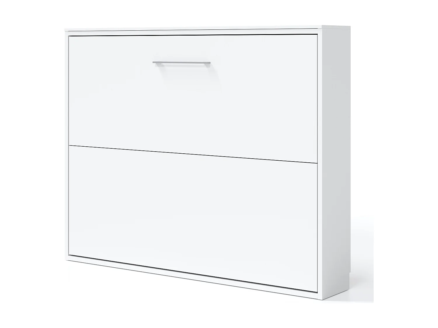 Lit escamotable horizontal 160x200 KLIKA-Encadrement Blanc-Façade Blanche