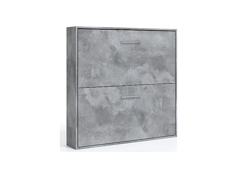 Lit escamotable superposé Sophia-90x180-Encadrement Ciment-Façade Ciment