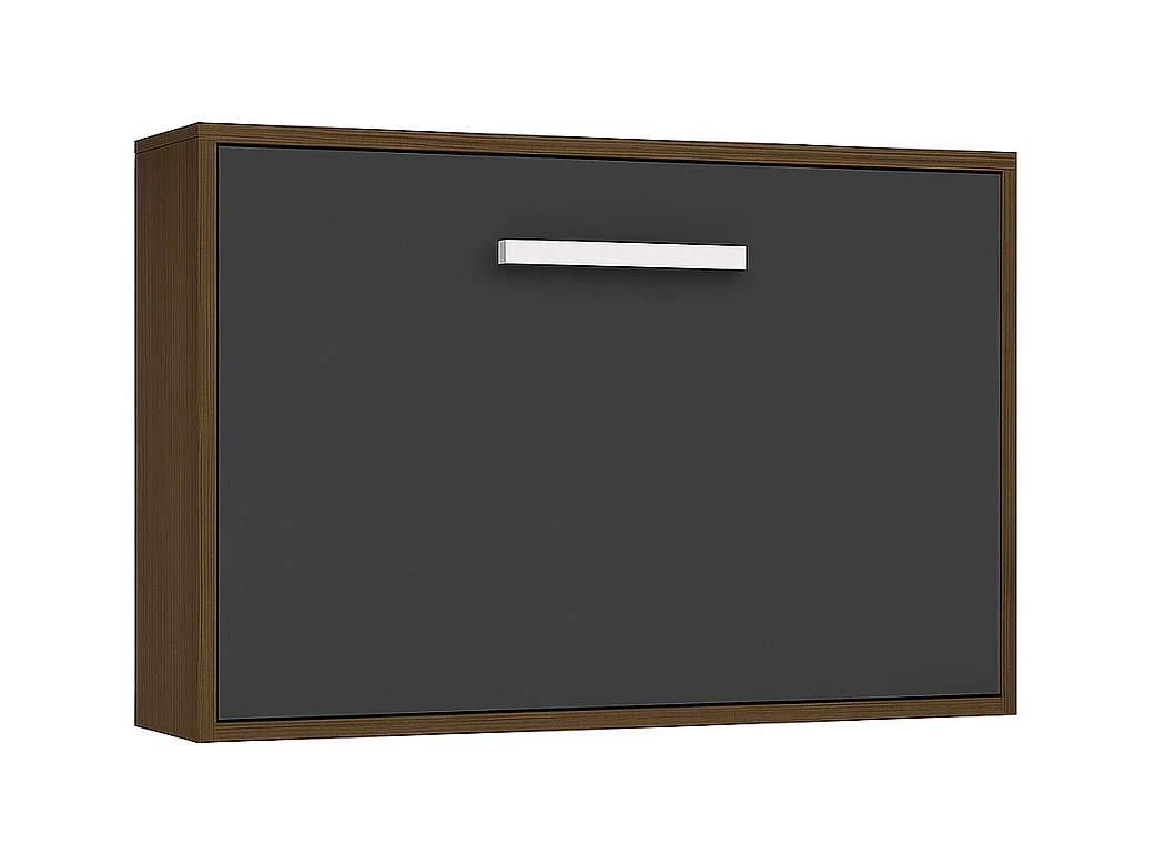Lit escamotable horizontal OPTIMA-140x190-Cadre Frêne-Façade Anthracite