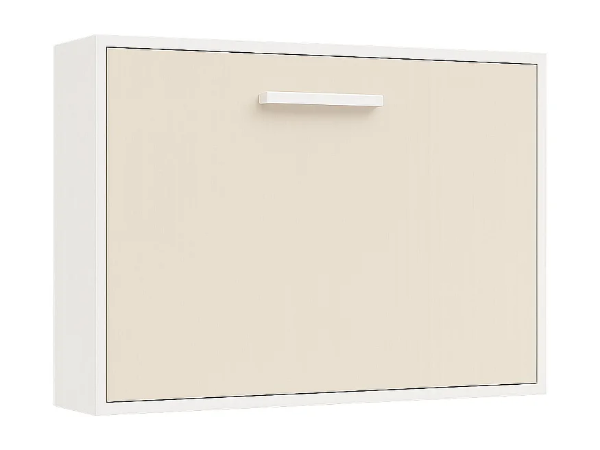 Lit escamotable horizontal OPTIMA-140x190-Cadre Frêne-Façade Anthracite