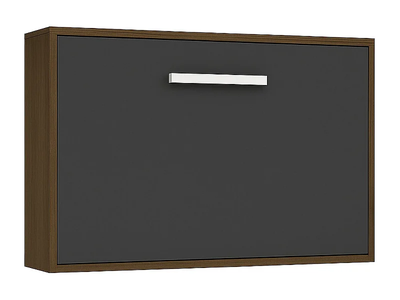 Lit escamotable horizontal OPTIMA-140x190-Cadre Frêne-Façade Anthracite