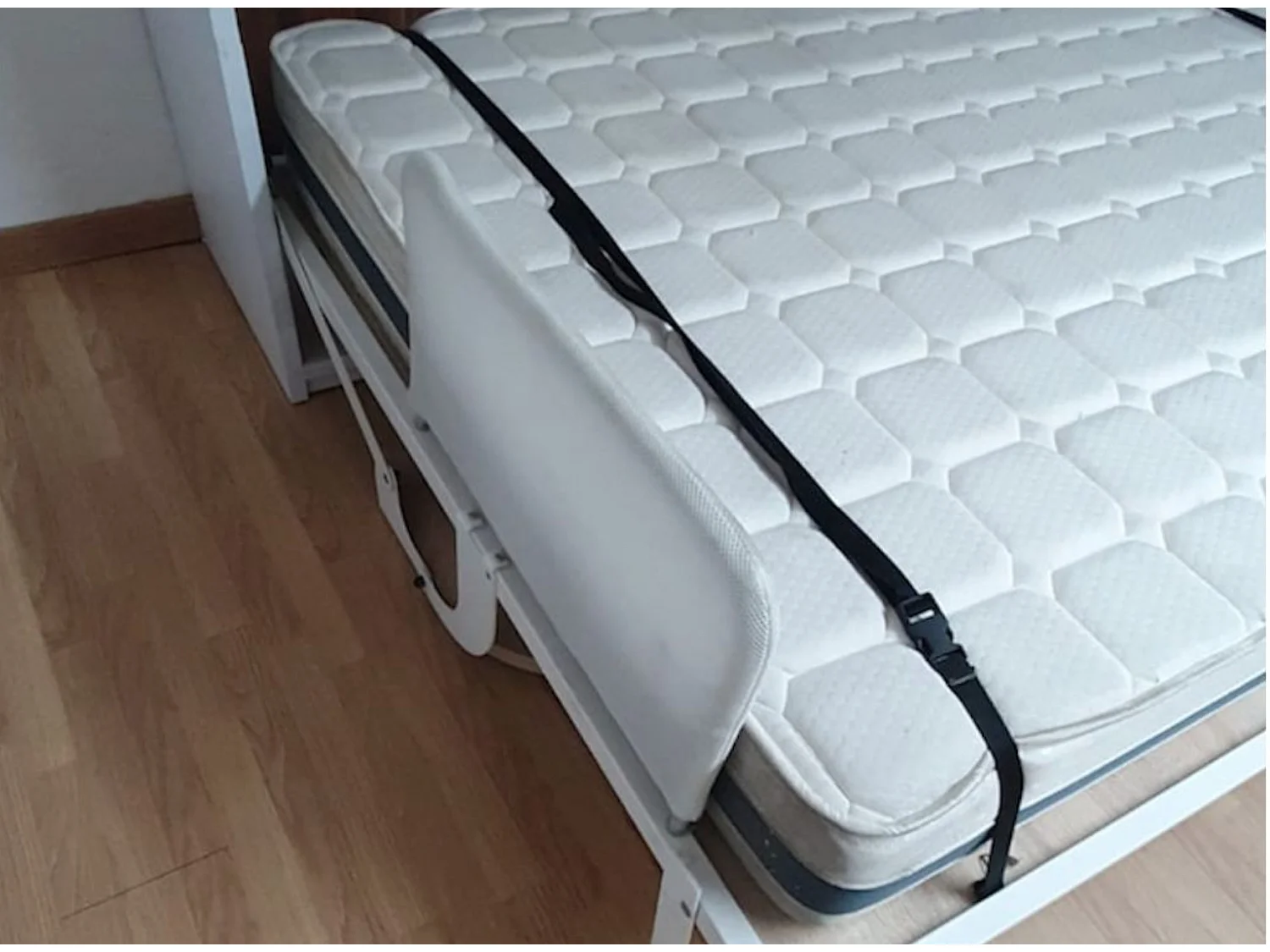 Horizontaal opklapbed met Vetal bank-Slapen 150x190 cm-Bank Donker bruin-Structuur en gevel Okkernoot