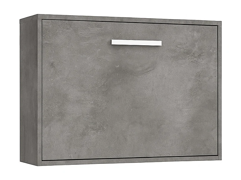 Lit escamotable horizontal OPTIMA-120x180-Cadre Gris ciment-Façade Gris ciment