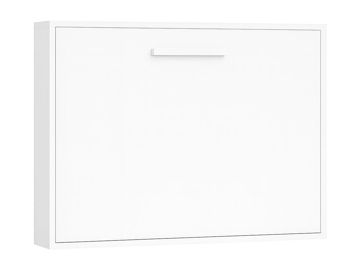 Lit escamotable horizontal OPTIMA-160x200-Cadre Blanc-Façade Blanche