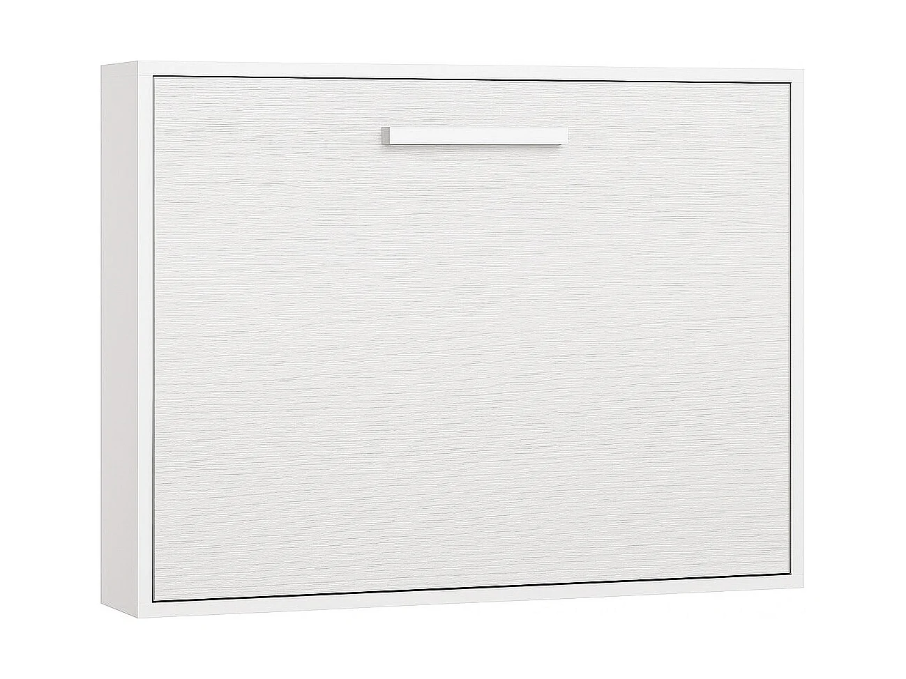 Lit escamotable horizontal OPTIMA-80x190-Cadre Blanc-Façade Noyer