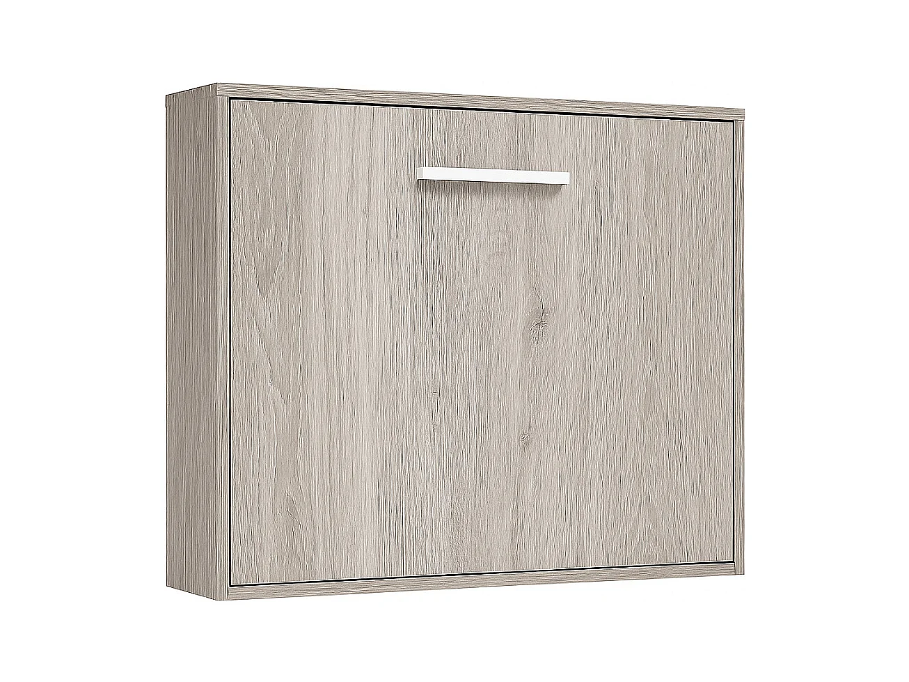 Cama abatible horizontal 140x190 Optima-Ropa de cama -Encofrado Roble gris-Frente Roble gris