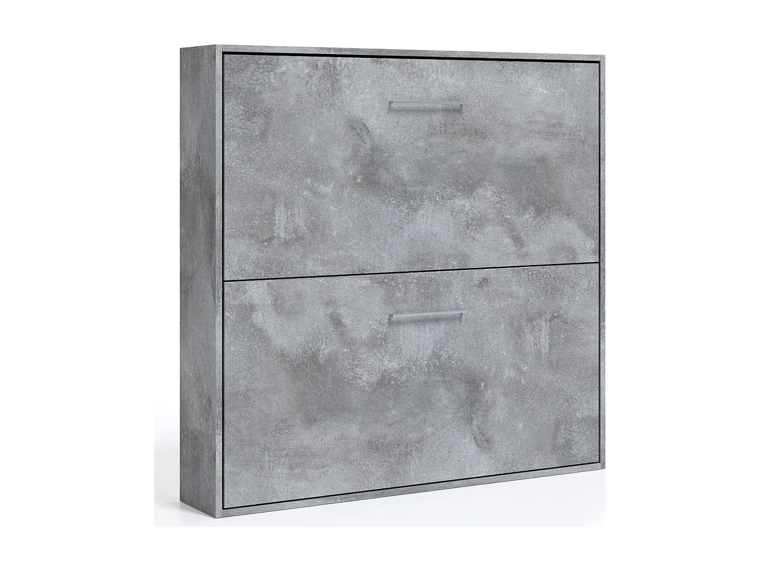 Lit escamotable superposé SOPHIA-2 matelas-90x190-Cadre Gris ciment-Façade Gris ciment