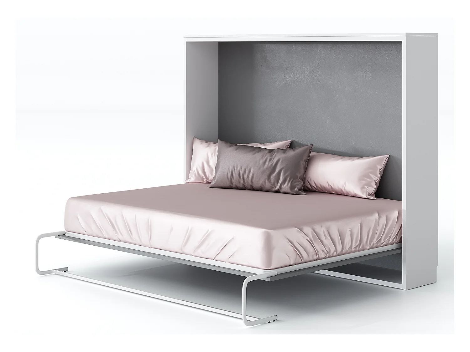 Lit escamotable horizontal 90x190 KLIKA-Encadrement Ebene-Façade Ebène