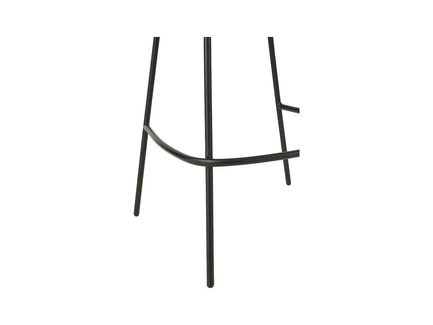 Juego de 2 taburetes de bar BOBBY de tela con estructura de metal negro – Altura del asiento 76 cm-Color ribete verde crudo