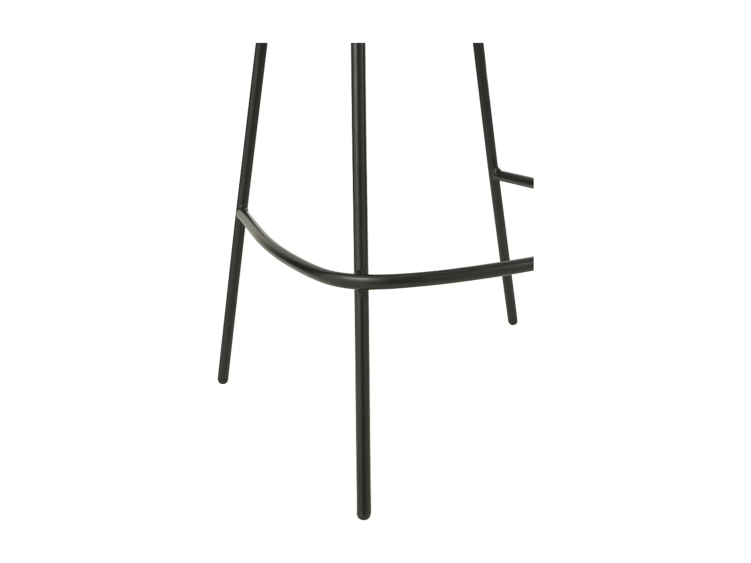 Juego de 2 taburetes de bar BOBBY de tela con estructura de metal negro – Altura del asiento 76 cm-Color ribete verde crudo