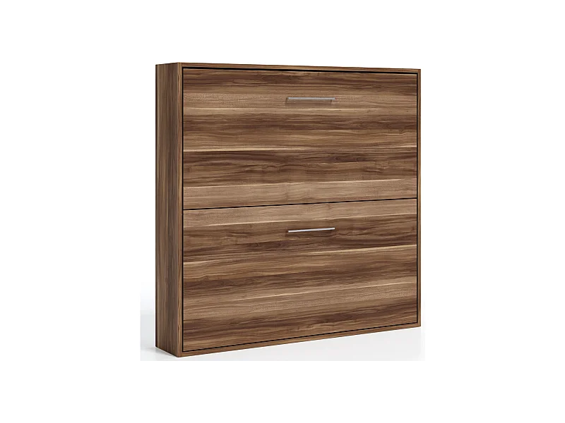 Lit escamotable superposé Sophia-80x200-Encadrement Noyer-Façade Noyer