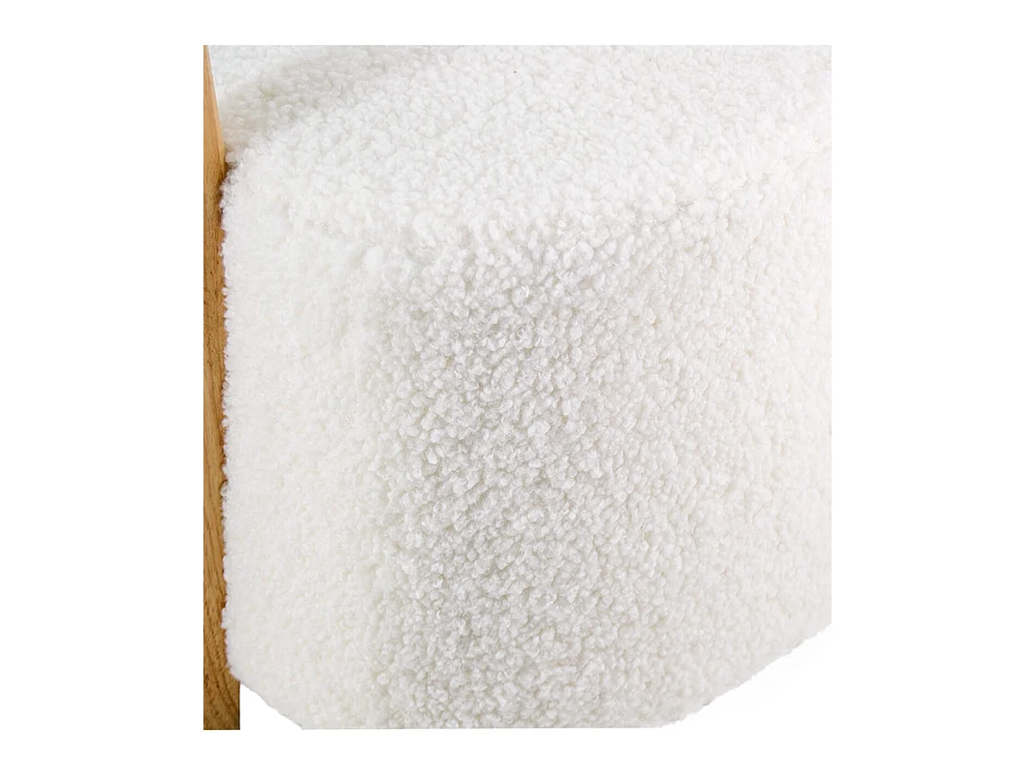 Oreklo gebroken witte gekrulde wollen design stoel