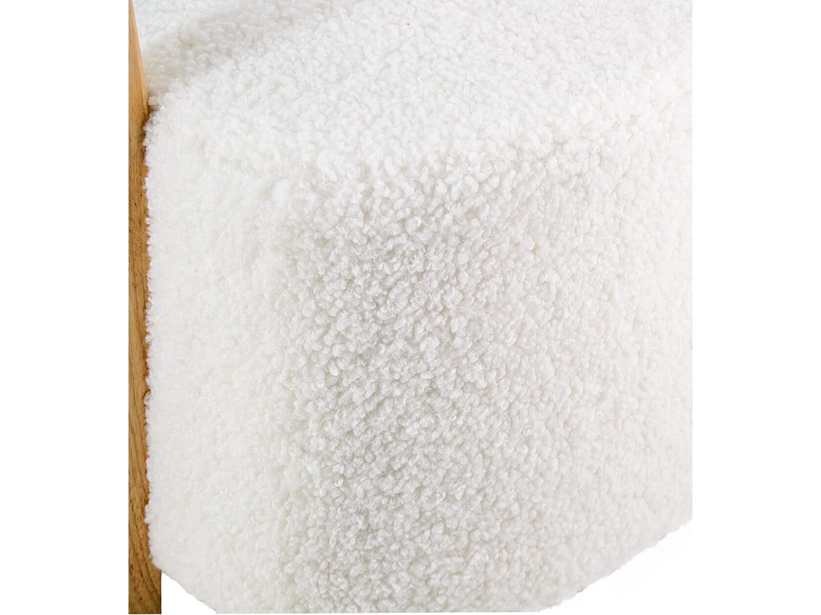 Chaise design en laine à bouclettes blanc cassé Oreklo