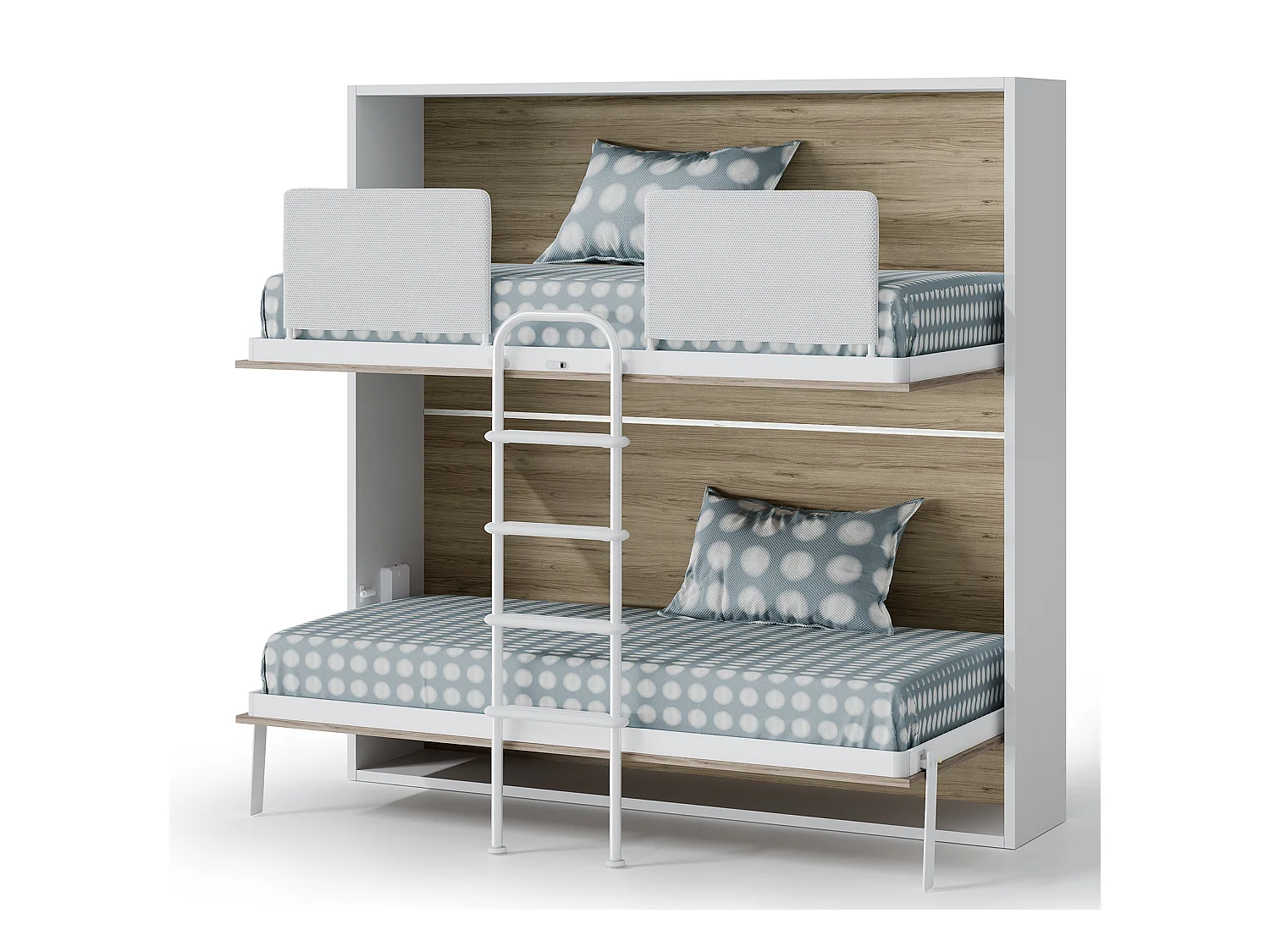 Uitschuifbaar stapelbed Sophia High-end-2 matrassen-Slapen 80x200cm-Bekisting Houtskool grijs-Facade Houtskool grijs