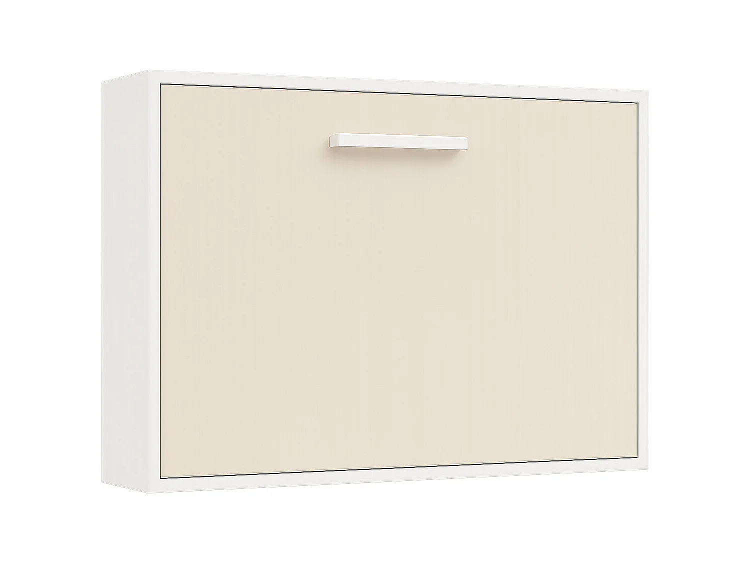 Lit escamotable horizontal OPTIMA-Avec matelas-90x190-Cadre Chêne clair-Façade Chêne clair