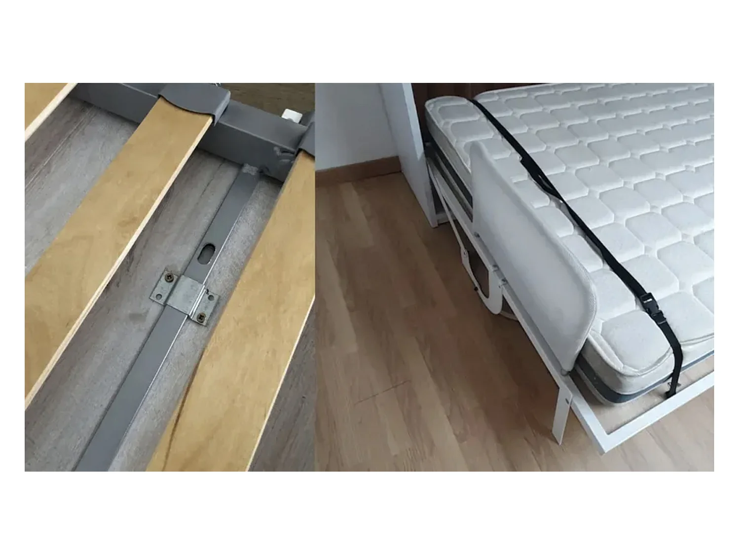 Cama abatible horizontal Klika 120x190-Encofrado Blanco-Frente Blanche