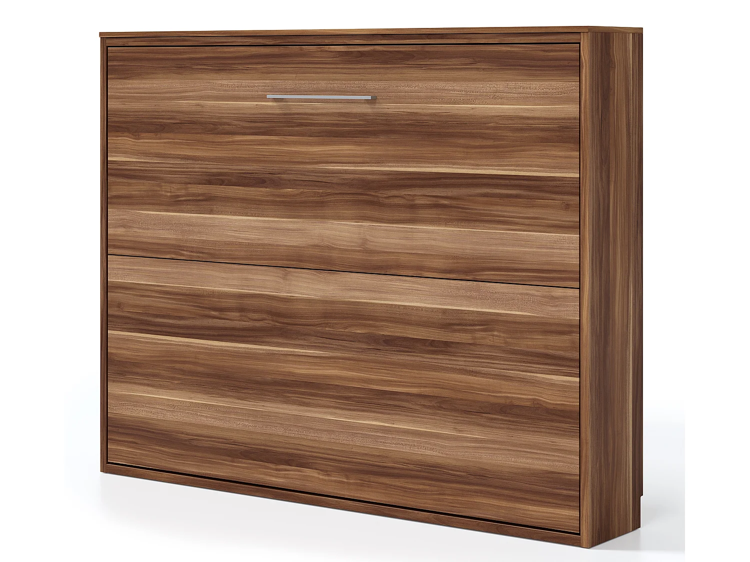 Lit escamotable horizontal 80x180 KLIKA-Avec matelas-Cadre Chêne clair-Façade Chêne clair