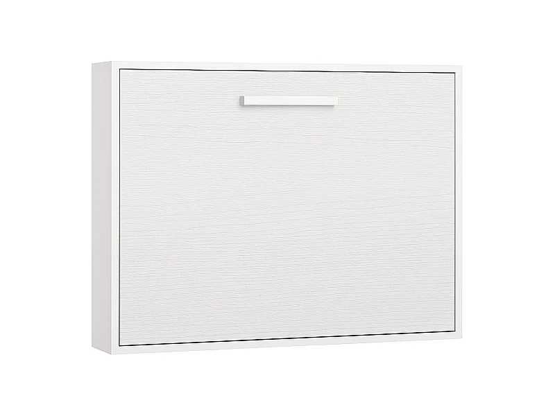 Lit escamotable horizontal OPTIMA-120x180-Cadre Chêne blanc-Façade Chêne blanc