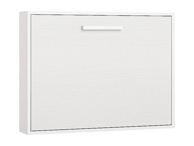 Lit escamotable horizontal OPTIMA-120x180-Cadre Chêne blanc-Façade Chêne blanc