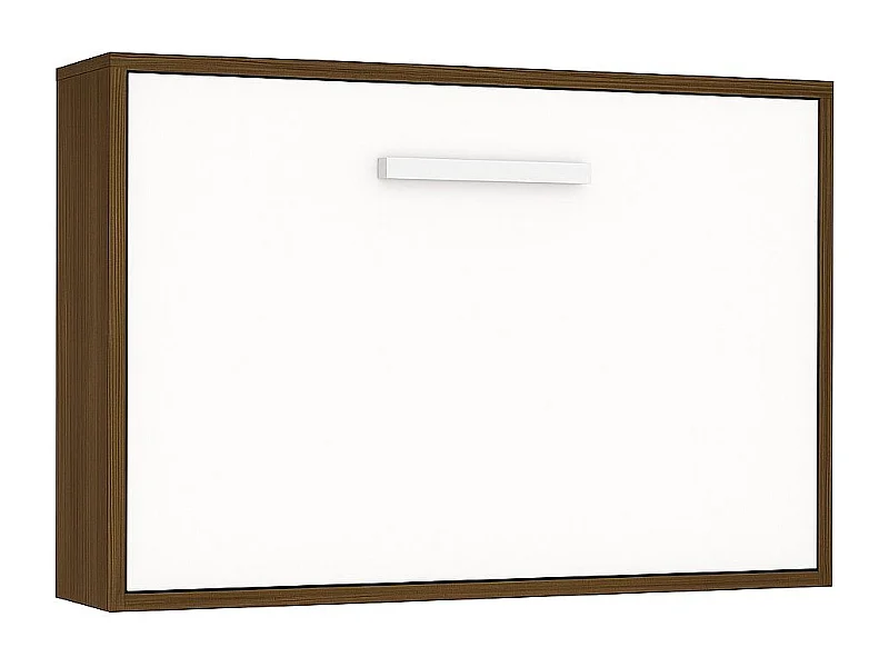 Horizontaal opklapbed 140x190 Optima-Matras van schuimrubber van 18 cm-Slapen 140x200cm-Bekisting 3D As-Facade Wit