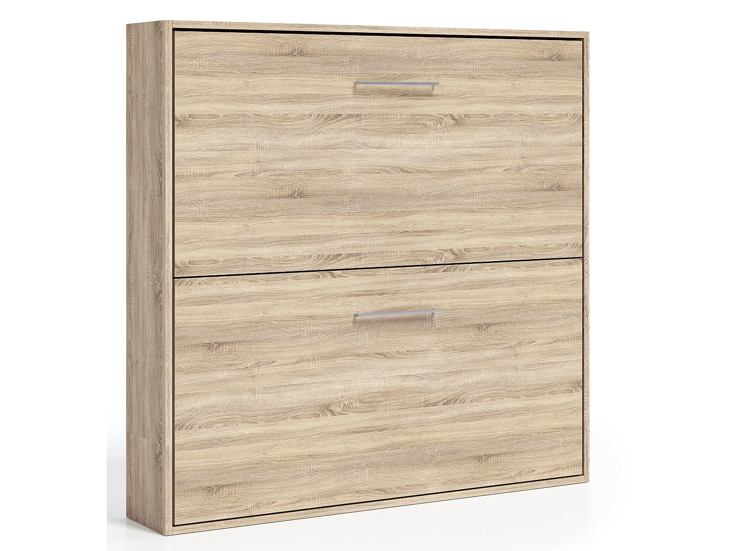 Lit escamotable superposé Sophia-80x200-Encadrement Chêne gris-Façade Chêne gris