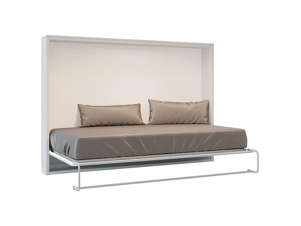 Lit escamotable horizontal OPTIMA-160x200-Cadre Frêne-Façade Frêne