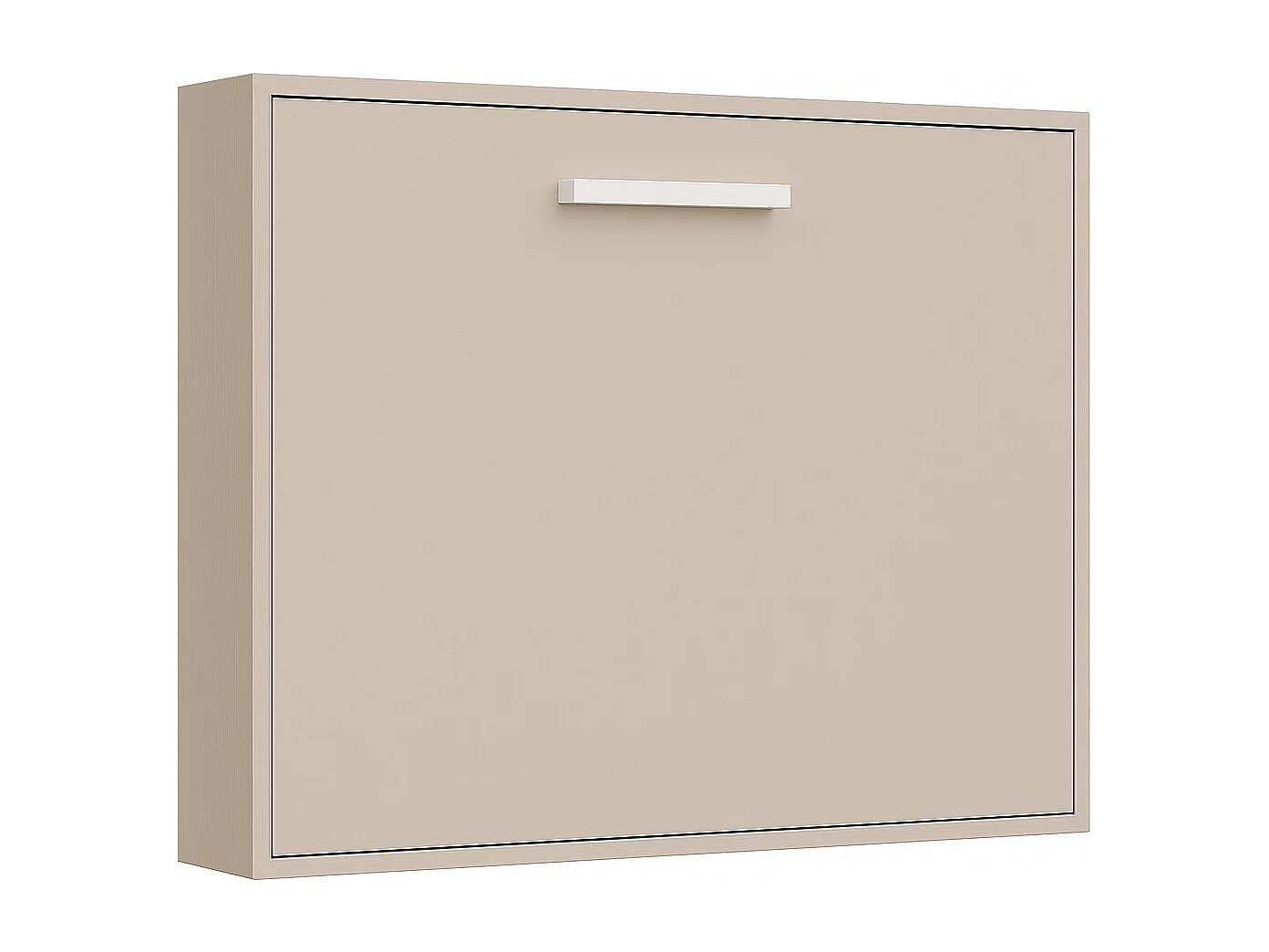 Lit escamotable horizontal OPTIMA-80x190-Cadre Vison-Façade Vison