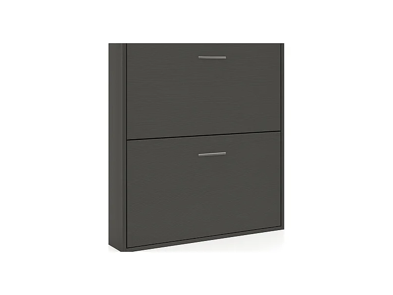 Lit escamotable superposé Sophia-2 matelas 90x200-90x200-Encadrement Anthracite-Façade Anthracite