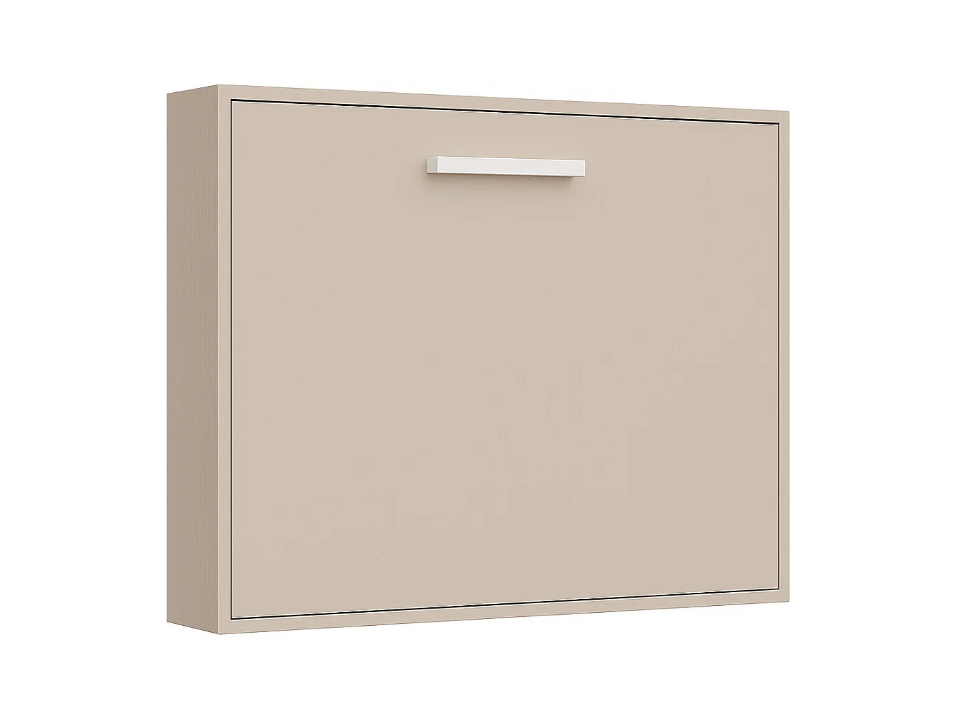 Lit escamotable horizontal OPTIMA-80x180-Cadre Vison-Façade Vison