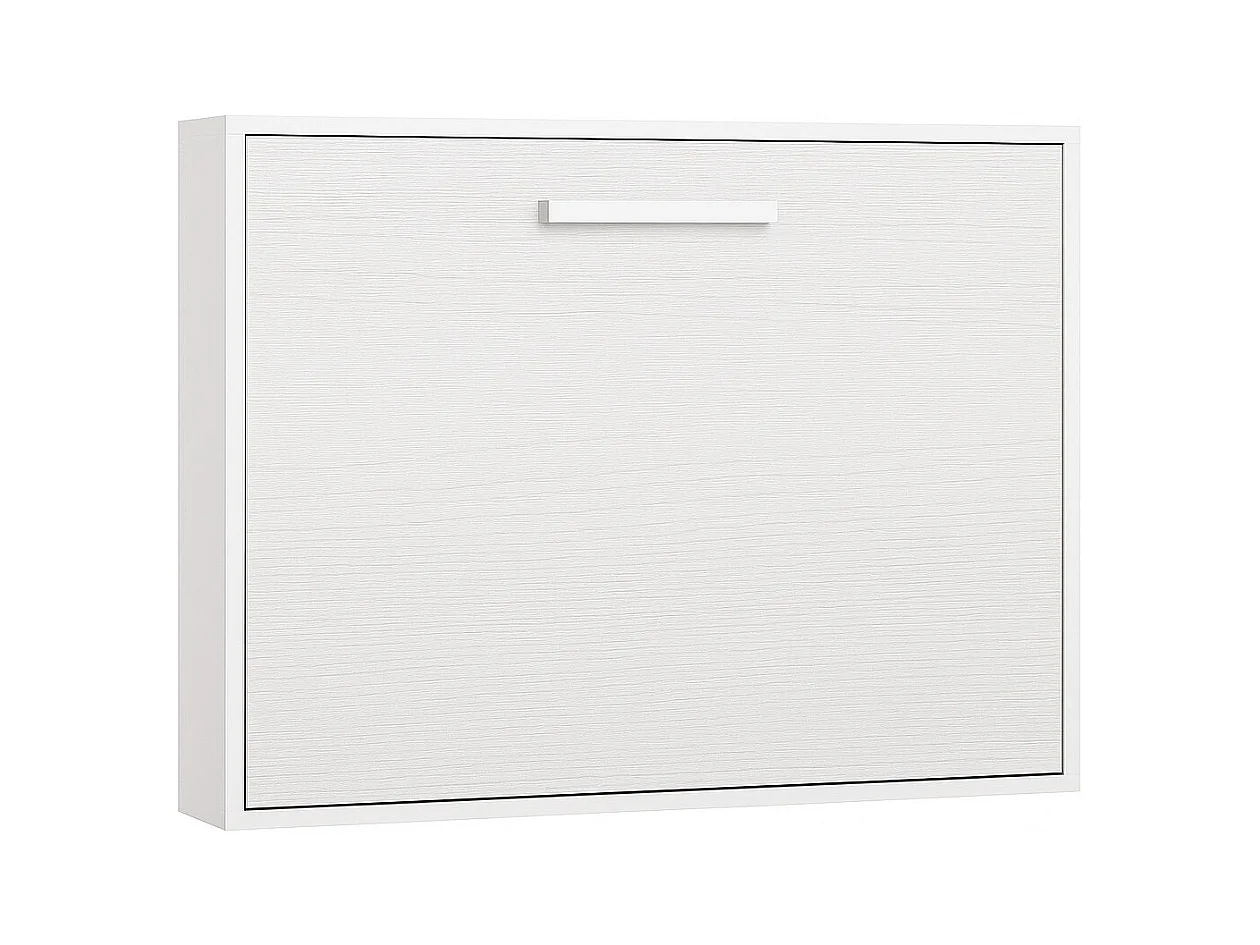 Lit escamotable horizontal OPTIMA-160x200-Cadre Taupe-Façade Blanche