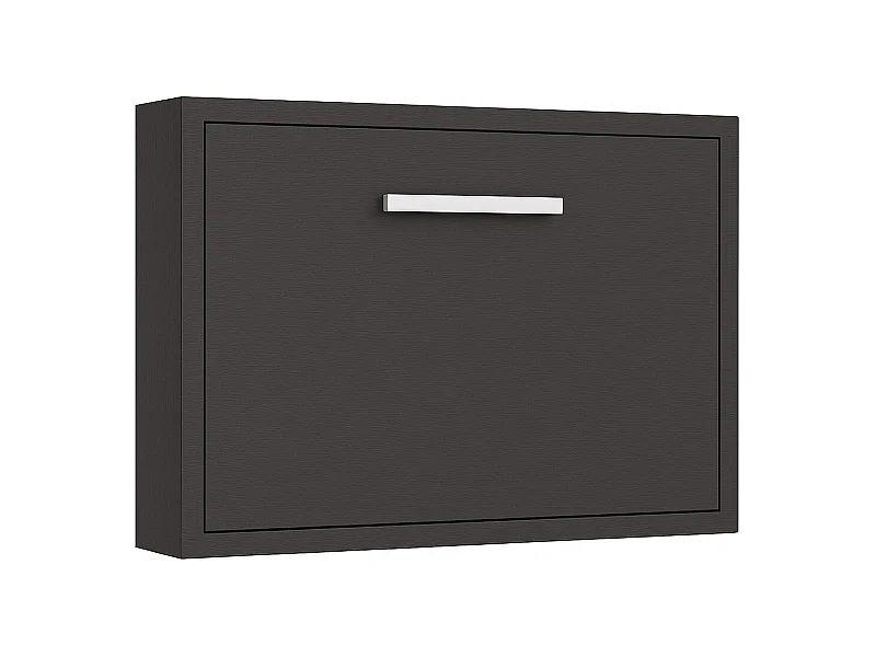 Lit escamotable horizontal OPTIMA-Avec matelas-140x180-Cadre Anthracite-Façade Anthracite