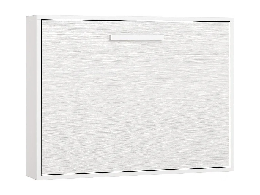 Lit escamotable horizontal OPTIMA-140x190-Cadre Chêne gris-Façade Chêne gris