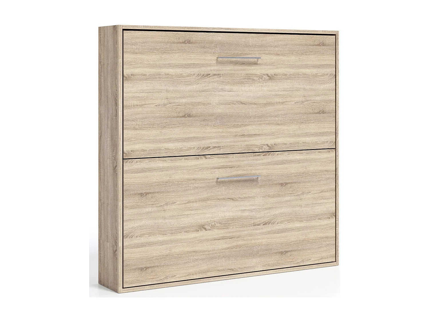 Lit escamotable superposé Sophia-80x200-Encadrement Chêne clair-Façade Chêne clair