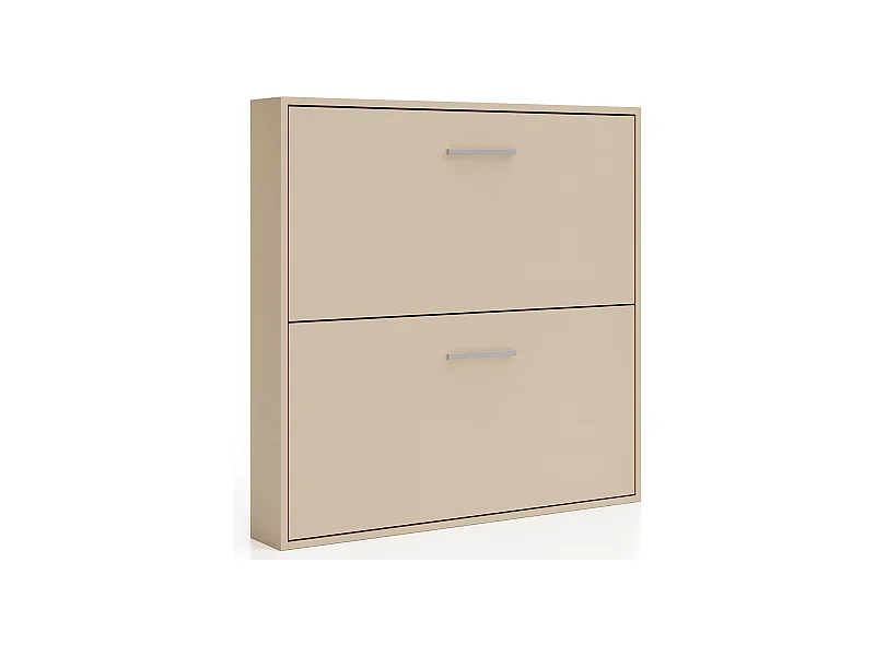 Lit escamotable superposé Sophia-2 matelas-90x200-Encadrement Vison-Façade Vison