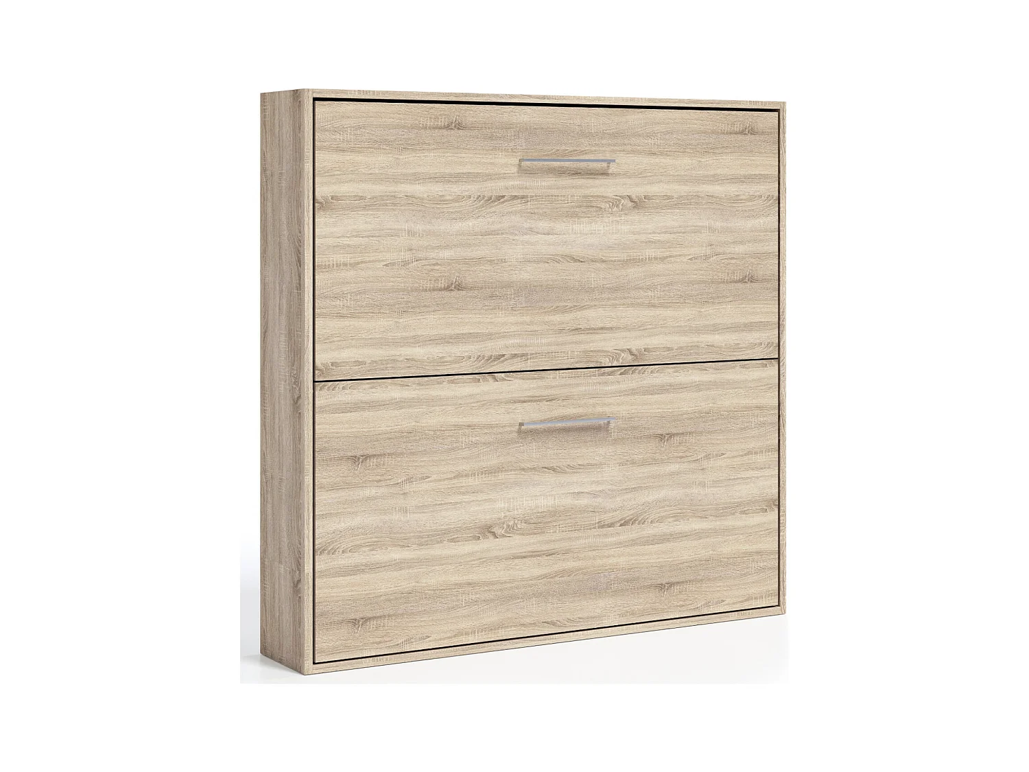 Lit escamotable superposé Sophia-80x200-Encadrement Chêne clair-Façade Chêne clair