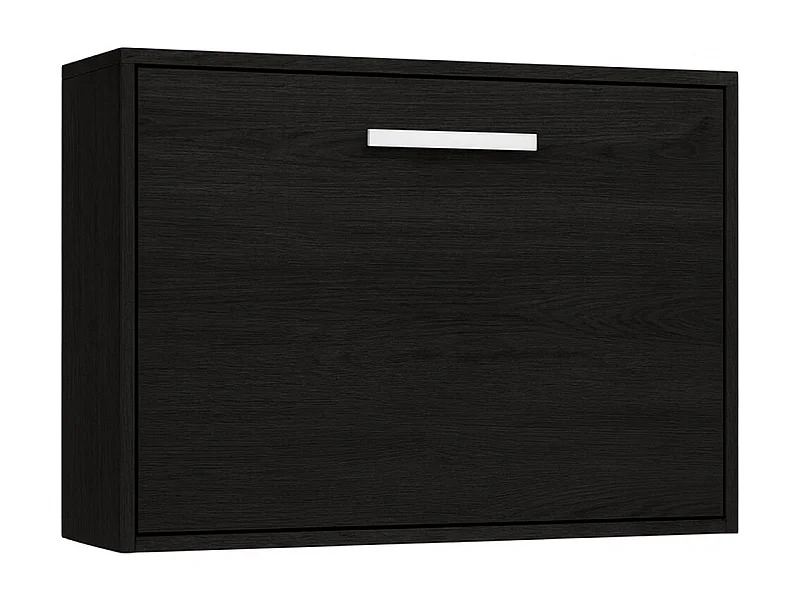 Lit escamotable horizontal OPTIMA-Avec matelas-140x200-Cadre Carbone-Façade Carbone