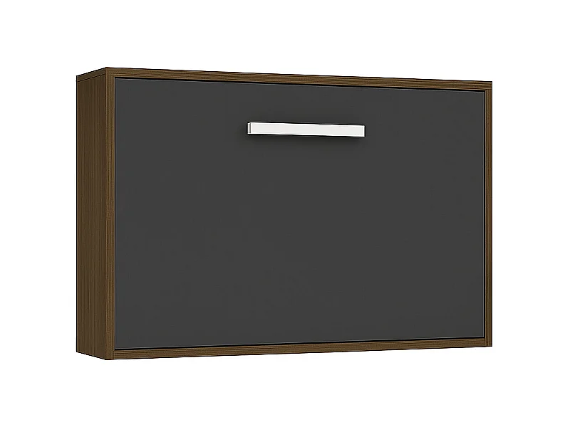 Lit escamotable horizontal OPTIMA-140x200-Cadre Frêne-Façade Anthracite