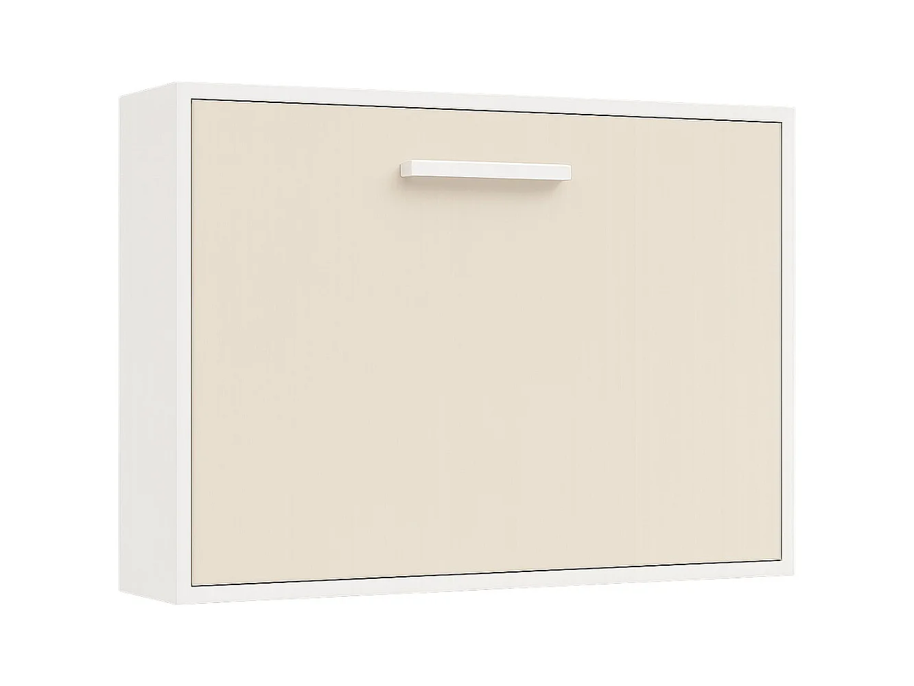 Cama abatible horizontal 140x190 Optima-Ropa de cama 90x180 cm-Encofrado Fresno 3D-Frente Fresno 3D