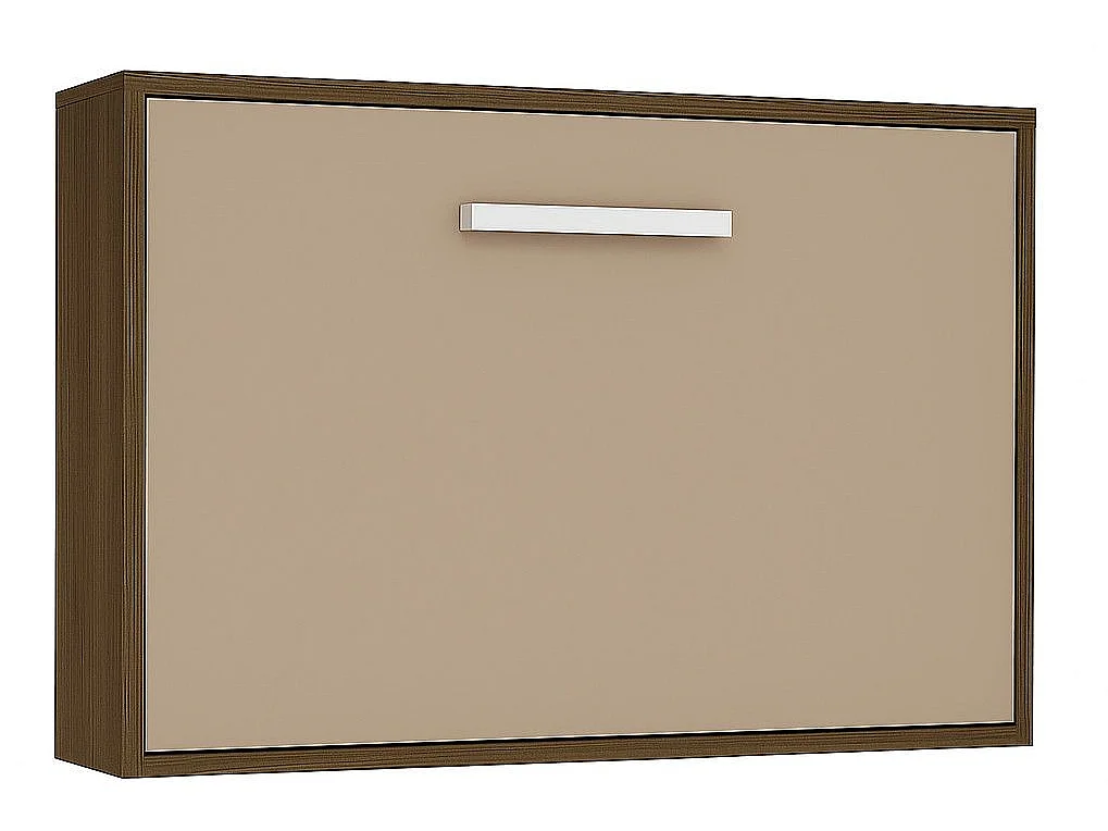 Lit escamotable horizontal OPTIMA-80x180-Cadre Frêne-Façade Vison